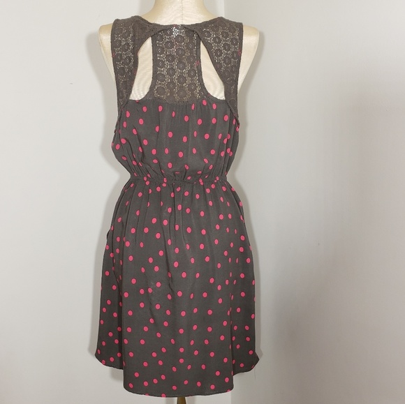 Mossimo polka dot dress with gray lace size S/P - Picture 6 of 6